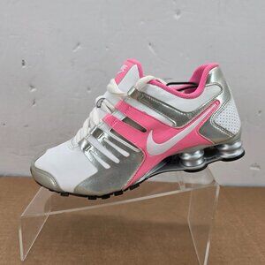 Nike Shox Womens Shoes Silver White Pink  639657-102 Sz 8.5